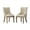 Tan, variant on Set of 2 Button Tufted Wingback Dining Chairs with Nail Heads, Solid Wood Hostess Chairs for Dining Room, Charcoal Upholstered