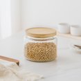 thumbnail image 2 of Mainstays Glass Kitchen Food Storage  Jar 2L  glass jar with bamboo lid, 2 of 5