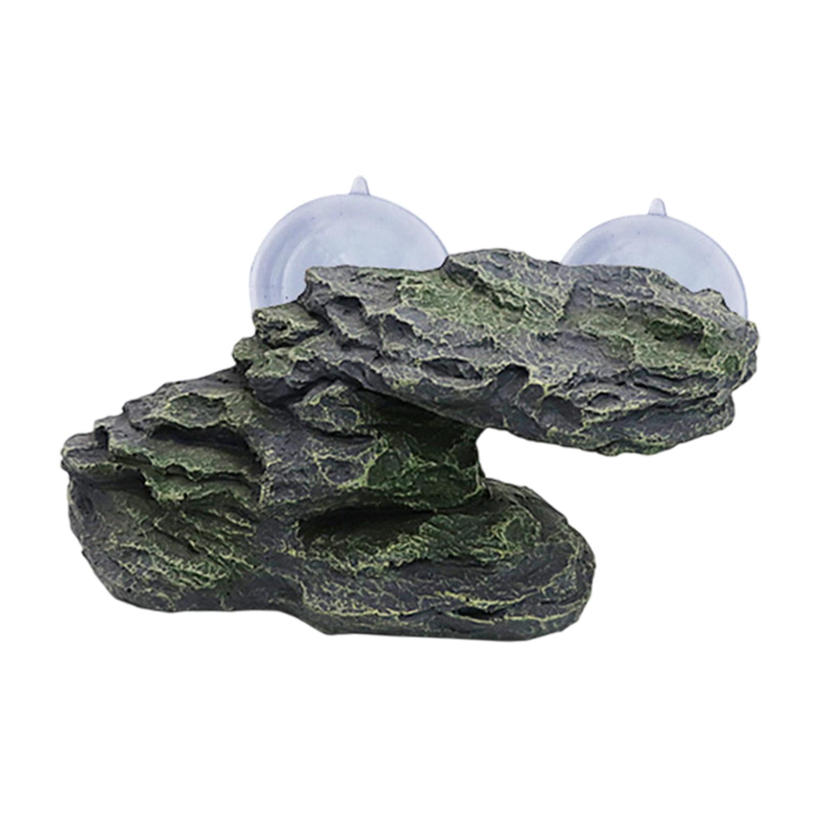 TOOYFUL Resin Tortoise Climbing Step Ledge Aquarium Ornament for Newts Turtles Frogs Green
