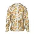 thumbnail image 2 of Uemuo Retro 70s 60s Flower Pattern Women's Full Zip UPF 50+ Sun Protection Hoodie Jacket Long Sleeve Sun Shirt Hiking Outdoor Performance with Pockets-X-Large, 2 of 9