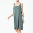 thumbnail image 3 of SWSMCLT Women's Cotton Nightgown Plus Size Solid SoftStrappy Backless Tank Sleepwear Summer Midi Pajama Dress Comfy Sleeveless Flowy Knee Length Green XX-Large, 3 of 4