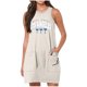 thumbnail image 1 of Vestido de Verano para Mujeres, Vestido de Cuello Redondo sin Mangas de Bolsillo de Impresión de Moda Casual Hecha de 95% Poliéster 5% Spandex para Primavera Verano, Vestido Sexy para Mujeres, 1 of 4