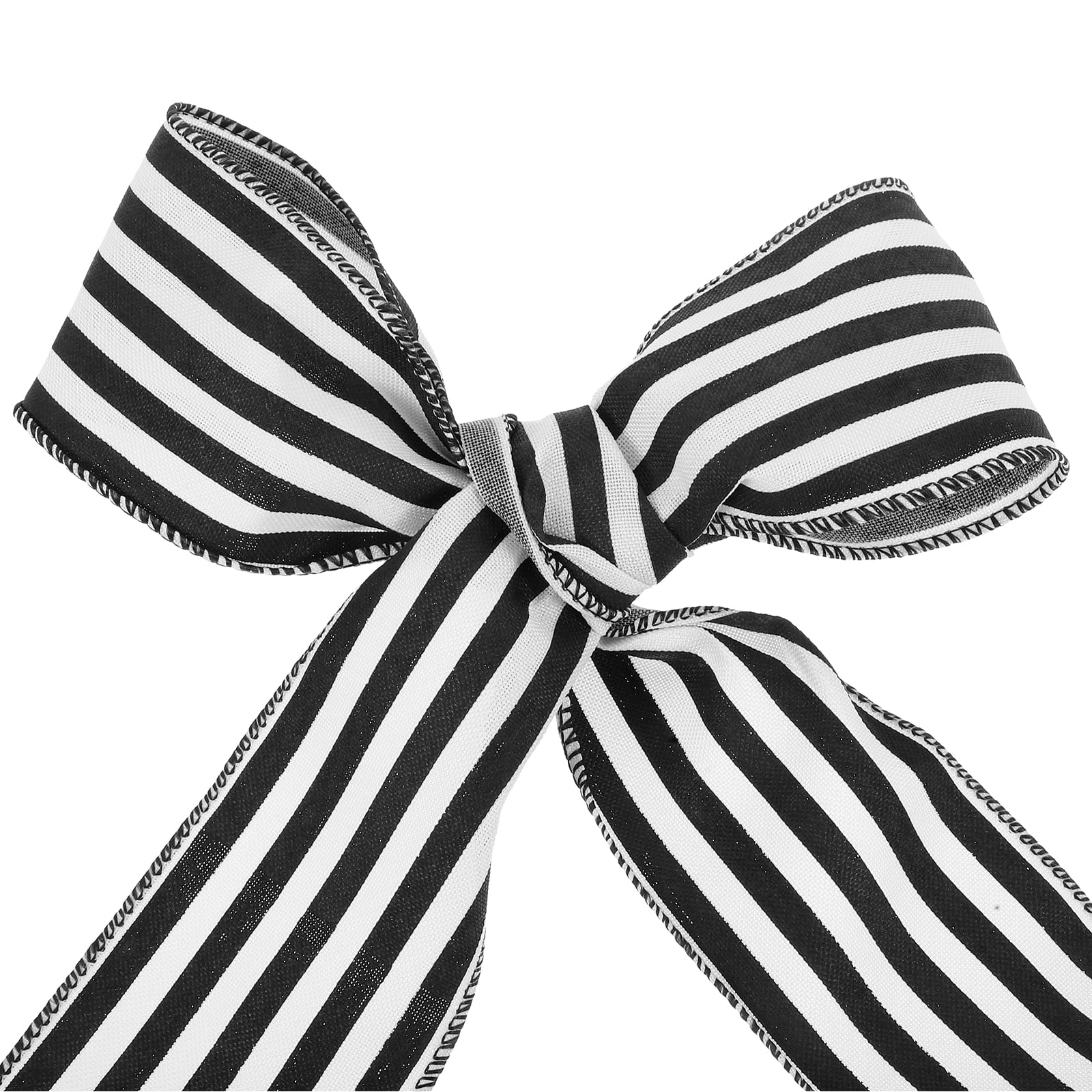 MLINS  Decorative Wrapping Ribbon Black and White Stripe Striped Outdoor