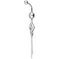 thumbnail image 4 of Navel Ring Rhinestone Square Stainless Steel Body Piercing Jewelry Belly Ring, 4 of 10