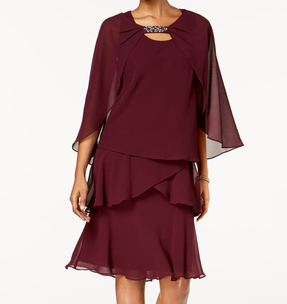 SLNY SLNY Women's 2pc Tiered Embellished Sheath Dress