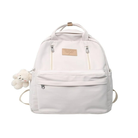 Backpack with Plushies Cute Vintage Backpack for School Girls Light Academia Bookbags Preppy Aesthetic Backpack (Black)