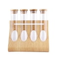 thumbnail image 1 of GROWTH TANK Glass Tube Storage Rack Exhibition Tea Display Visible Storage Non-Slip 4 Tubes Rack Clear Glass Test Tube for Scented Tea Tea Leaves Grains, 1 of 9
