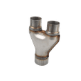 thumbnail image 2 of FGJQEFG T409 Stainless Steel Exhaust Stamped Y Pipe 3'' Inch ID Single to 2.25'' Inch ID Dual Exhaust Adapter Connector, 2 of 5