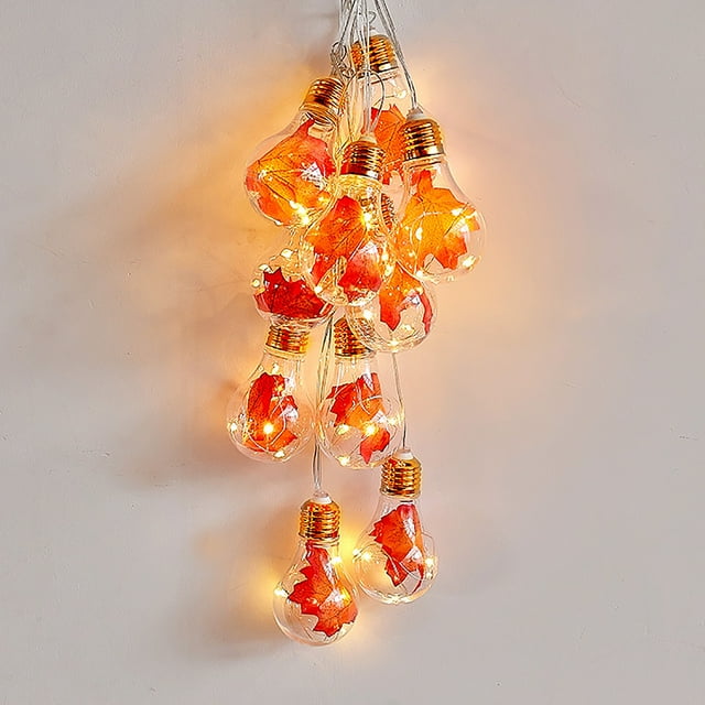 TIMIFIS String Lights Led Halloween String Lights Room Decoration Thanksgiving String Lights String Maple Light Bulb String Lights Halloween DecorationsFall