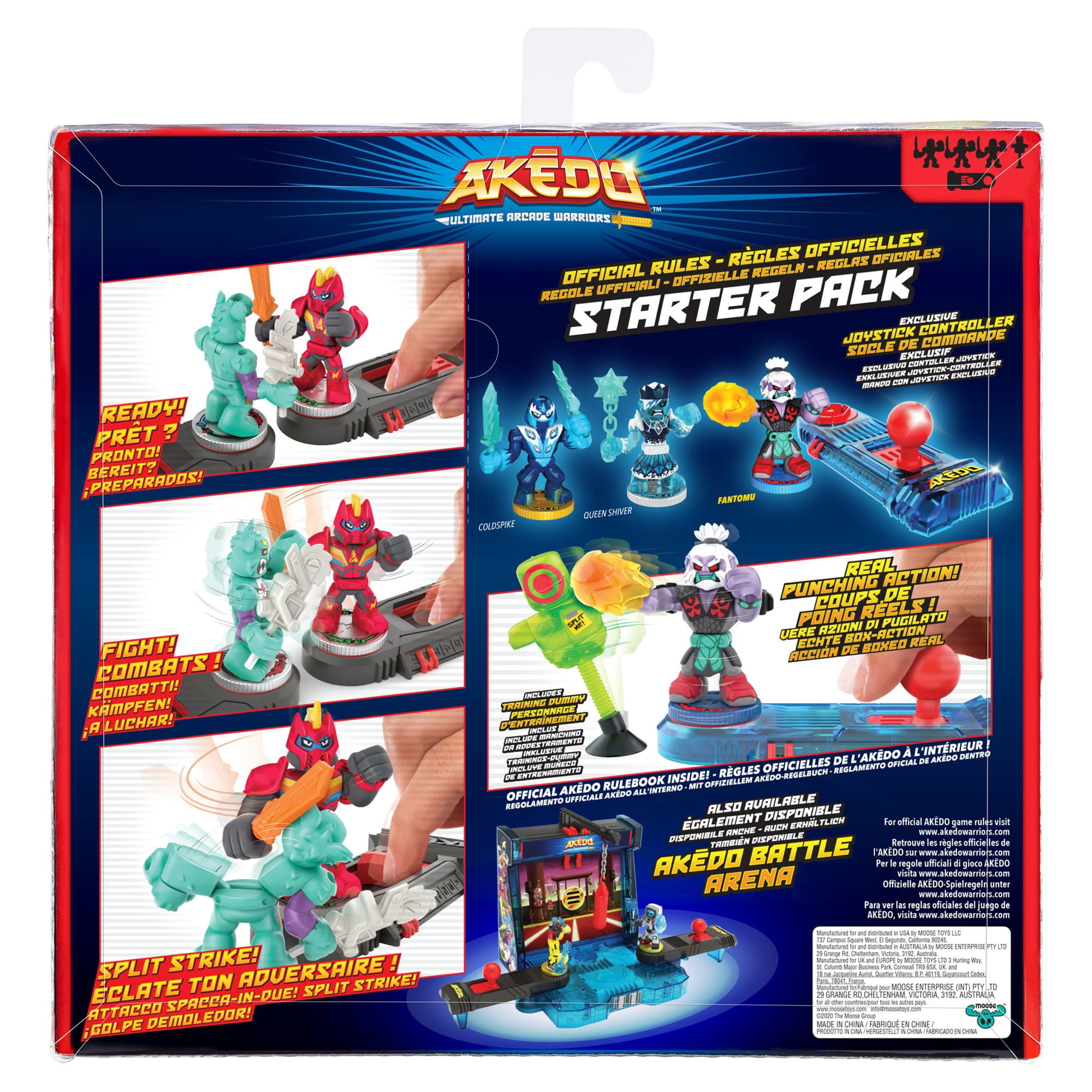 Akedo - Ultimate Arcade Warriors Starter Pack Mini Battling Action Figures - Ready, Fight, Split Strike