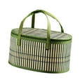 thumbnail image 2 of Cesta tejida de bambú, cesta de regalo con asas dobles, asa , cesta de picnic, cesta de almacenamiento de alimentos versátil para fiestas, verde S, 2 of 9
