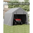 thumbnail image 2 of Portable Storage Shelter Shed 10x10 FT, Outdoor Portable Carport with Roll-Up Zipper Door, Waterproof, UV Resistant Storage Tent for Motorcycles, Bicycles, Firewood, Utility Room, 2 of 7