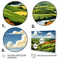 thumbnail image 3 of Designart "Multicolor Minimalism Line Art Landscape II" Landscapes Framed Wall Art Decor - Traditional Green Meadow Entryway Framed Wall Art, 3 of 6