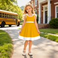thumbnail image 2 of Curuila Children Girls Dress Sleeveless Solid Color Crew Neck For School Comfort Dresses Size 5-6 Years, 2 of 4