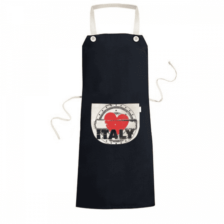 

I Love Italy Word Love Heart Circle Shape Apron Bib Sarong Cooking Baking Kitchen Pocket Pinafore