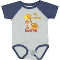 thumbnail image 3 of Inktastic My Grandma Loves Me Giraffe Boys or Girls Baby Bodysuit, 3 of 5