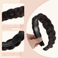 thumbnail image 3 of Unique Bargains Headband Synthetic Braided Hairpiece Wide Hair Band Hair Accessory for Various Looks Deep Brown, 3 of 6
