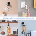 thumbnail image 5 of CHO (white) 360° Rotating Folding Hooks No Holes Wall Mount Shelf Waterproof Multi-Function Hanging Home Bathroom Kitchen, 5 of 5