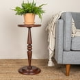 thumbnail image 3 of Creative Co-Op Bishop Pedestal Cocktail Side Table, Dark Chestnut, 3 of 5