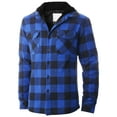 thumbnail image 1 of Ma Croix Mens Hooded Flannel Shirts Quilted Plaid Jacket, 1 of 9