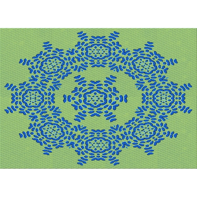 Ahgly Company Tapis d'Intérieur Lavables en Machine Rectangle Aigue-Marine de Transition, 2' x 5'