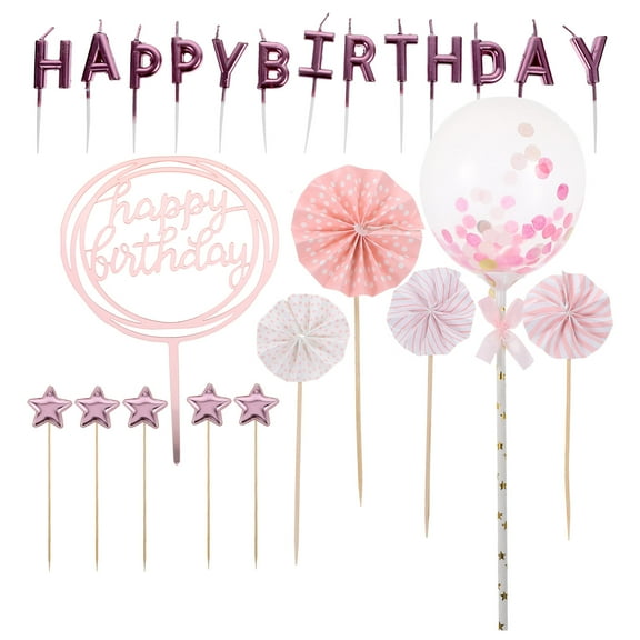 unbranded Toppers Birthday Cake Decor Practical Cupcake Topper 15X10X0.2CM Rose Gold