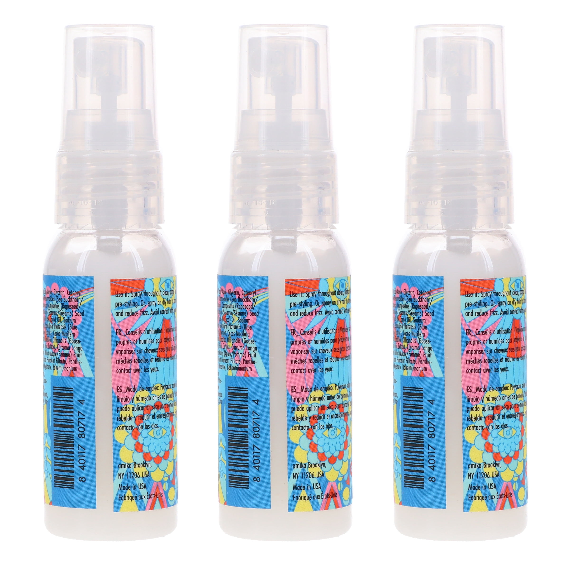Amika Hydro Rush Intense Moisture Leave-in Conditioner 1 oz 3 Pack