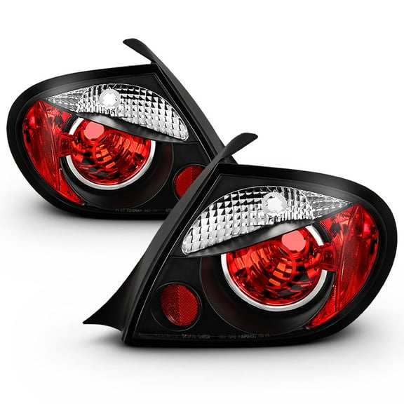 Black 2003-2005 Dodge Neon 4-D00r Sedan Tail Brake Lights Brake Lamps Left Right