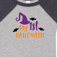 thumbnail image 4 of Inktastic My First Halloween, Witch Hat, Bats - Purple Black Boys or Girls Baby Bodysuit, 4 of 5