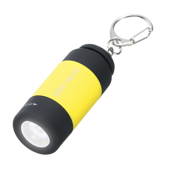 Uxcell Mini Keychain Flashlight, Pocket LED Flashlight Portable Torch USB Rechargeable, Yellow