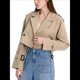 thumbnail image 2 of Chaqueta Corta de Ciclismo para Mujer, Gabardina Informal Cruzada con Cinturón Caqui S, 2 of 10