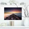 thumbnail image 1 of Long Stone Bridge into Beautiful Sea - Large Seashore Canvas Print, 1 of 3