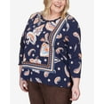 thumbnail image 6 of Alfred Dunner Womens Plus-Size Paisley Border Braid Neck Top, 6 of 6