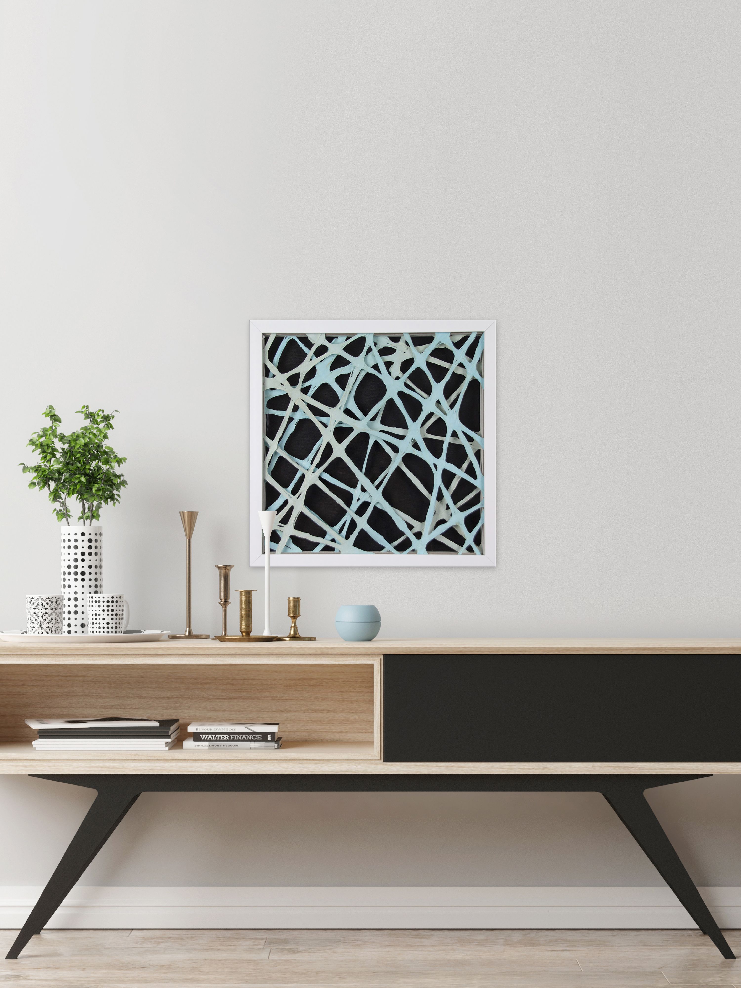 Teal Strands Paper Art