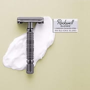 Rockwell Razors R1 Double Edge Safety Razor for Men with 5 Razor Blades, White Chrome