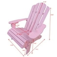 thumbnail image 3 of Tcbosik Small Wooden Adirondack Chair, 14.7"W Outdoor Chair, Lounge Chair for Indoor & Outdoor, Backyard, Patio, Garden, Lawn, 110 lbs Capacity, Pink, 3 of 6