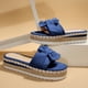 thumbnail image 5 of Sandalias de playa de verano para mujer sandalias antideslizantes con plataforma y cuñas con lazo sandalias con punta abierta a la moda aumento de altura para viajes junto al mar, 5 of 6