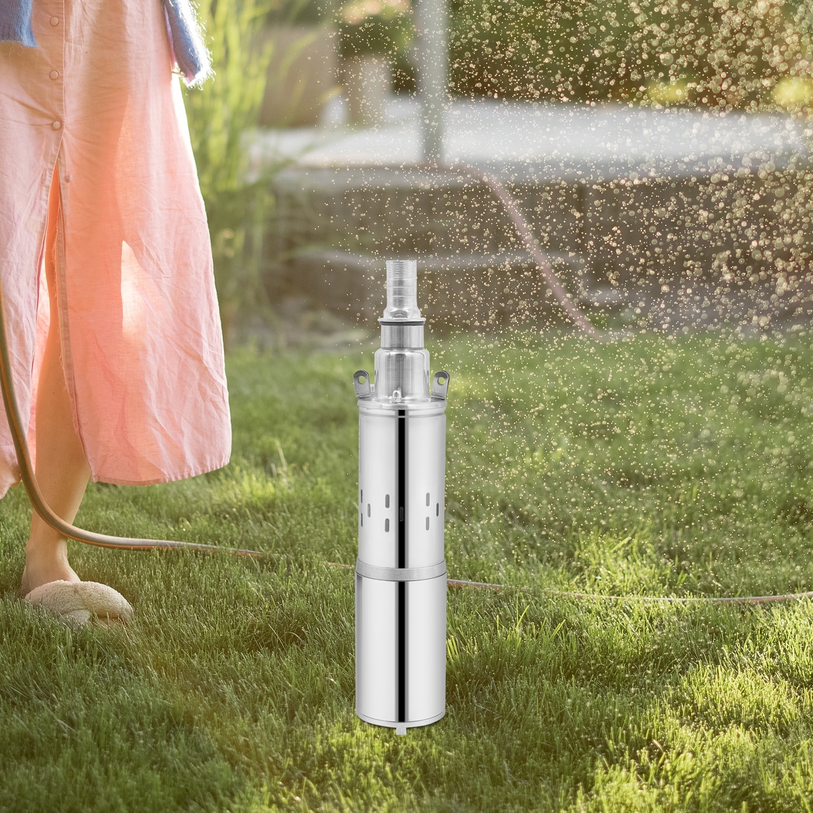 24V Deep Well Submersible Pump Solar-Powered Water Pump Stainless Steel Well Pump for Farmland Gardens