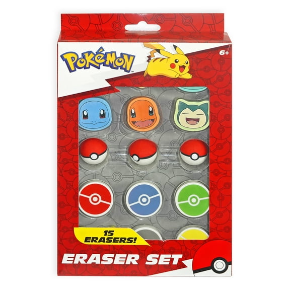 Pokemon Eraser Set, Multi-Color, 15 Count