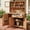 Natural, variant on Mintazer 65" Outdoor Potting Bench with Drawer & Cabinets, Garden Workstation with Hutch & Spice Rack, Patio Kitchen Island with Adjustable Shelves & Side Hook, Natural