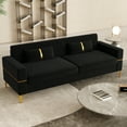 thumbnail image 4 of YYAo Modern Sectional Sofa Couch, Sofa Bed Futon with Reversible Chaise & Ottoman for Living Room Small Space, Apartment, Black, 4 of 10
