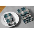 thumbnail image 6 of "S4Sassy Blue Plaid Check Cotton Napkin Printed Everyday Basic Washable Table Linen 18 x 18""(Pack of 6)", 6 of 8