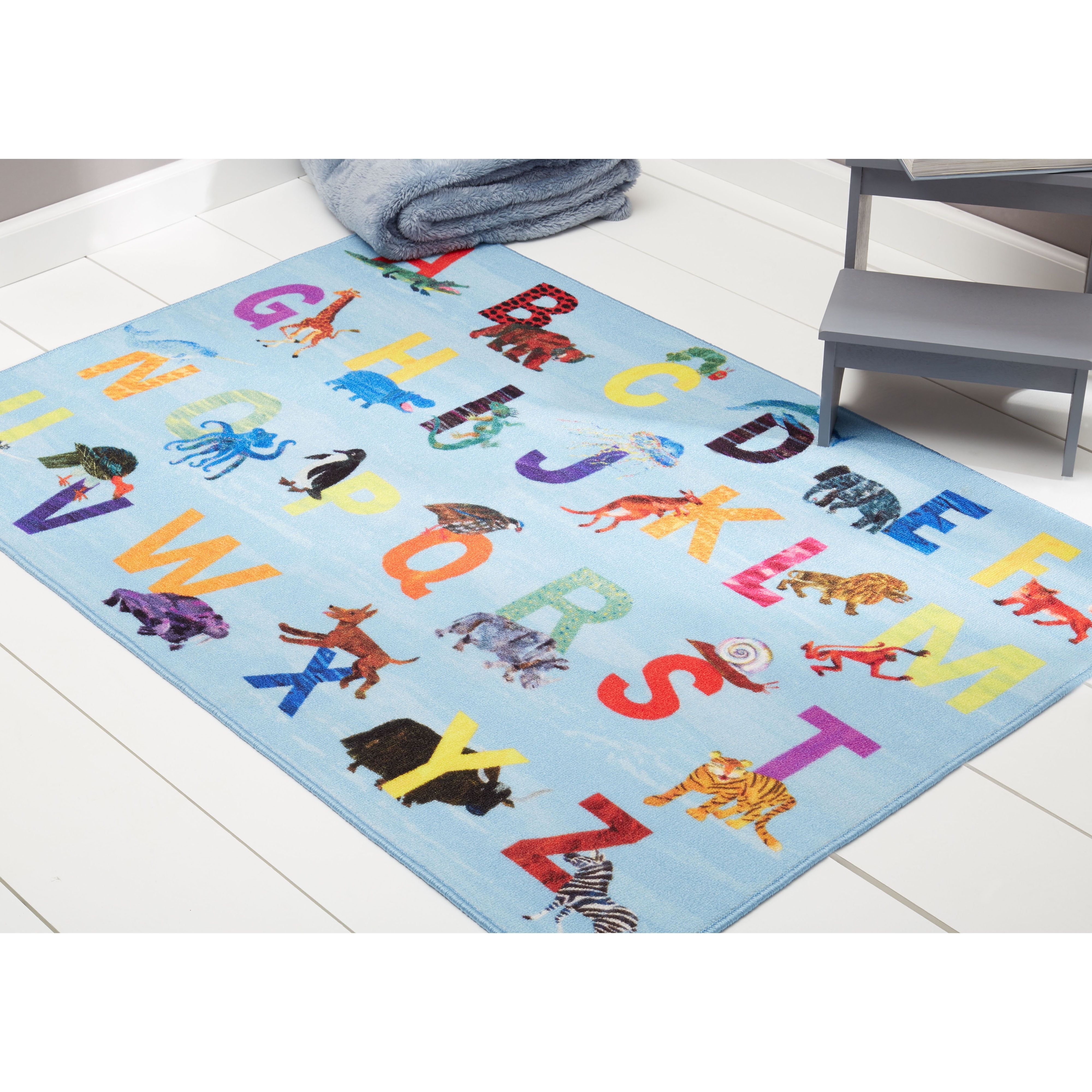 Photo 1 of Eric Carle Alphabet Area Rug (6'6"x9'5") Blue - Home Dynamix