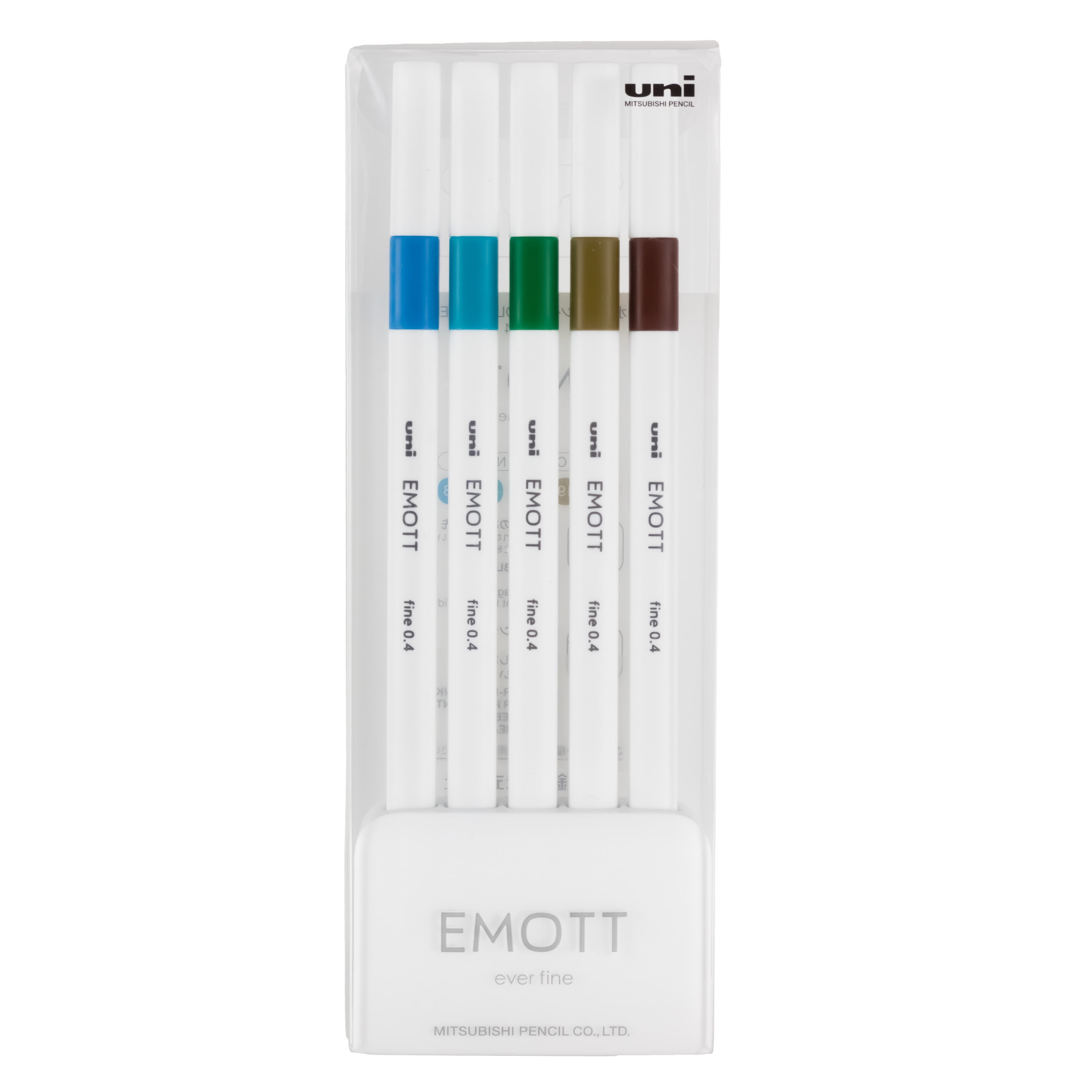 uni-ball EMOTT Fineliner Marker Pens, Fine Point (0.4Mm), Island Colors, 5-Count