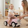 thumbnail image 2 of Gymax Voiture Pousse-Pousse pour Enfants Style Vintage Voiture Glissante à Propulsion par les Pieds avec Volant Rose, 2 of 10