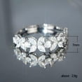 thumbnail image 2 of EOEMY 925 Sterling Silver Shiny Flower Zircon Rings Women Wedding Ring Size 6-10-10, 2 of 5