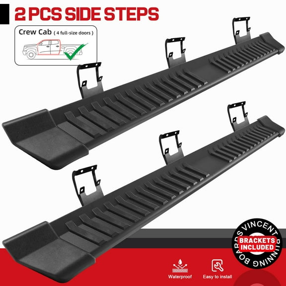 Fit 2015-2025 FORD F150 Super Crew Cab 6" Side Step Running Board Nerf Bar BLK V