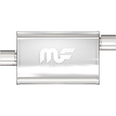 MagnaFlow Performance Exhaust Muffler 11225: 2.25"/2.25" Inlet/Outlet, 4x9x14" Oval, Stainless Steel, Satin Finish