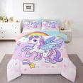 thumbnail image 1 of Juego de Ropa de Cama Feelyou Edredón de Microfibra Twin Unicornio, 1 of 8