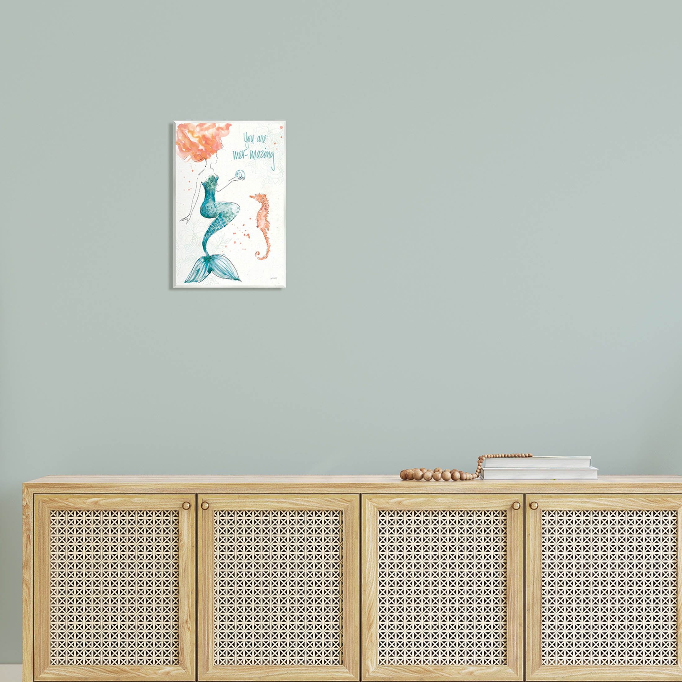 Stupell Industries Mer-Mazing Uplifting Mermaid Phrase Graphic Art Unframed Art Print Wall Art, Design by Anne Tavoletti